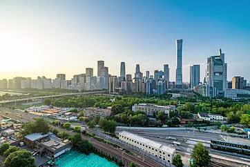 10K北京国贸中心晚霞最新原创延时拍摄视频的预览图